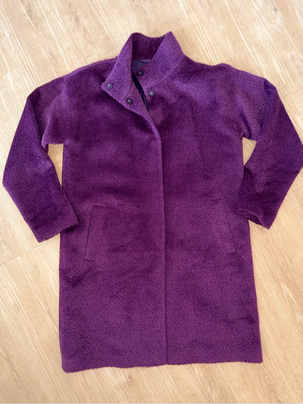 Eileen Fisher Sheared Suri Alpaca Stand Collar Coat, MSRP $698! - Picture 5 of 14